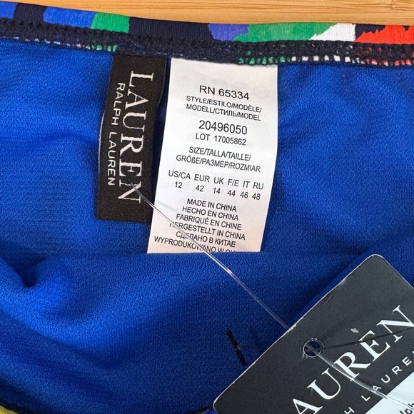 New Lauren Ralph Lauren Hipster Bikini Bottom Size 12 - Picture 5 of 7